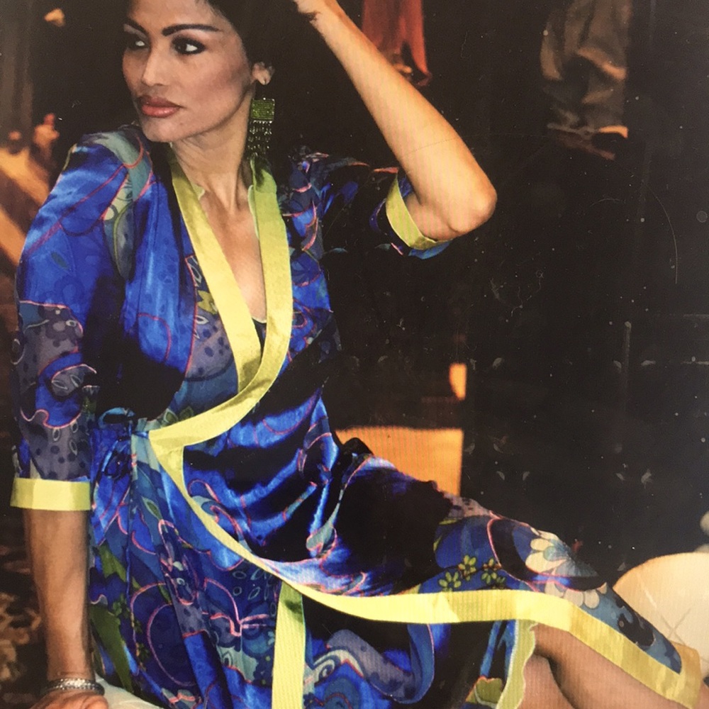 Satin Silk Devore Kimono Dress/Robe